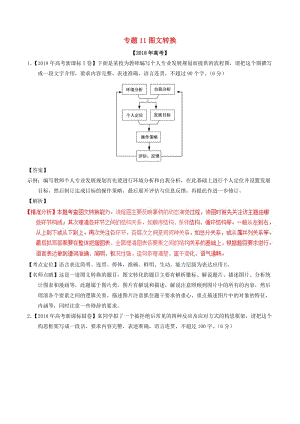 2018年高考語文 高考題和高考模擬題分項(xiàng)版匯編 專題11 圖文轉(zhuǎn)換（含解析）.doc