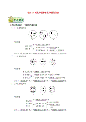 2019年高考生物 考點一遍過 考點26 減數(shù)分裂和有絲分裂的綜合（含解析）.doc