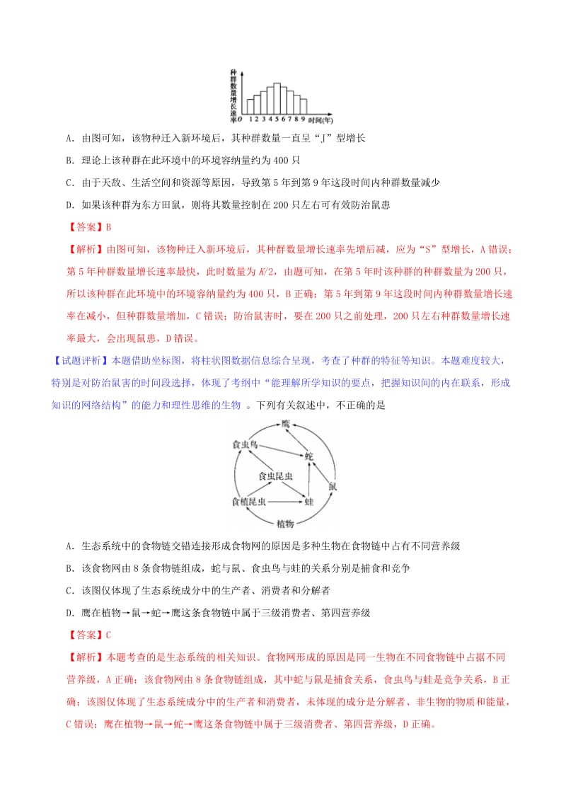 2019年高考生物 考试大纲解读 专题04 稳态与环境.doc_第3页