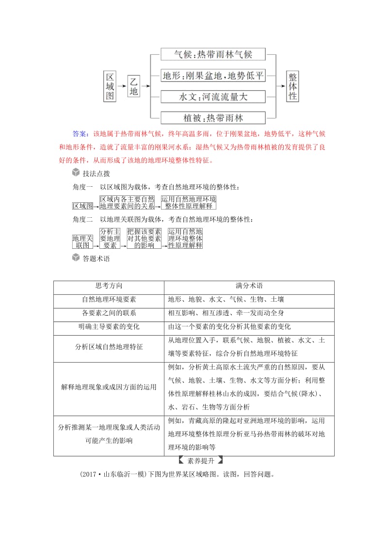 2019高考地理一轮复习 第一部分 第六单元 自然地理环境的整体性与差异性单元综合提升学案.doc_第2页