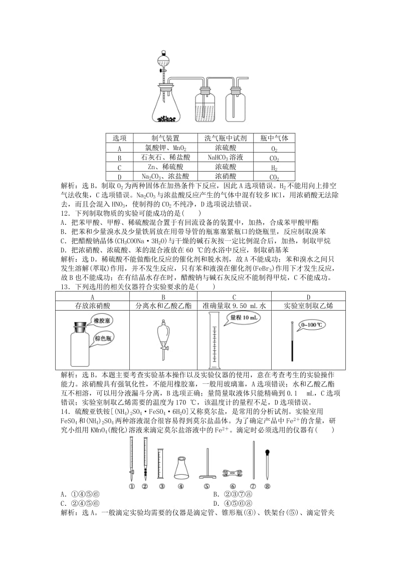 2018年秋高中化学 主题4 物质的制备综合检测 鲁科版选修6.doc_第3页