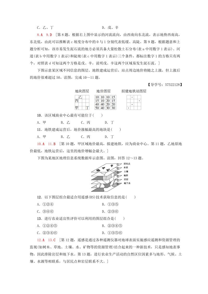 2018秋高中地理 第3章 地理信息技术的应用章末综合测评 中图版必修3.doc_第3页