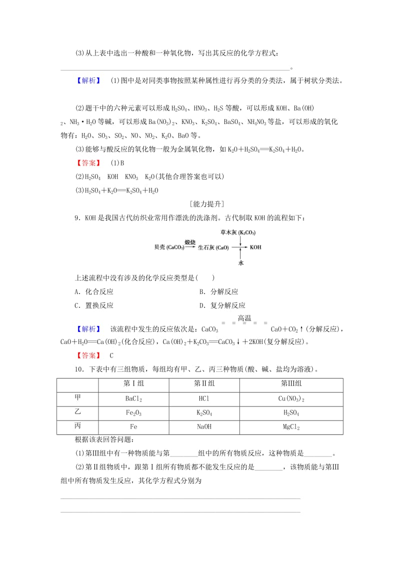 2018版高中化学 第二章 化学物质及其变化 学业分层测评6 简单分类法及其应用 新人教版必修1.doc_第3页