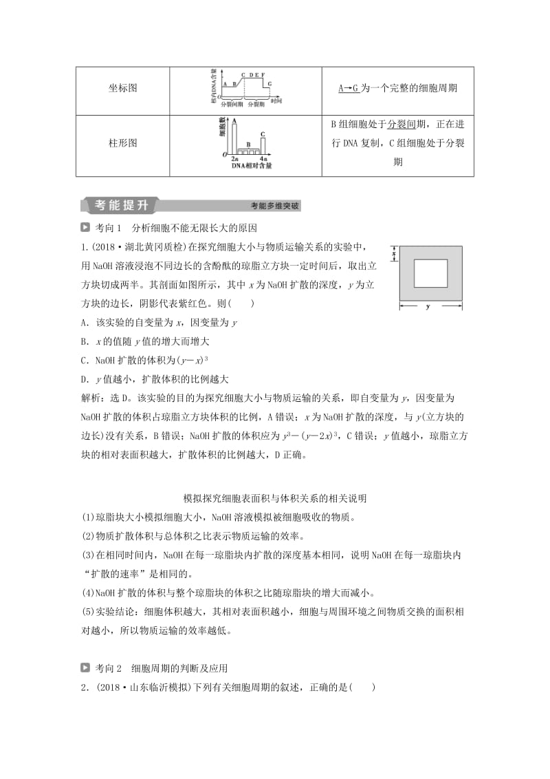 2019届高考生物一轮复习 第四单元 细胞的生命历程 第12讲 细胞的增殖学案.doc_第3页