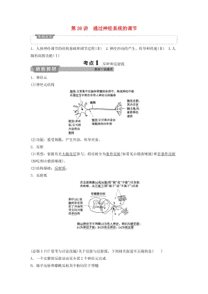 2019屆高考生物一輪復(fù)習(xí) 第八單元 生命活動(dòng)的調(diào)節(jié) 第26講 通過(guò)神經(jīng)系統(tǒng)的調(diào)節(jié)學(xué)案.doc