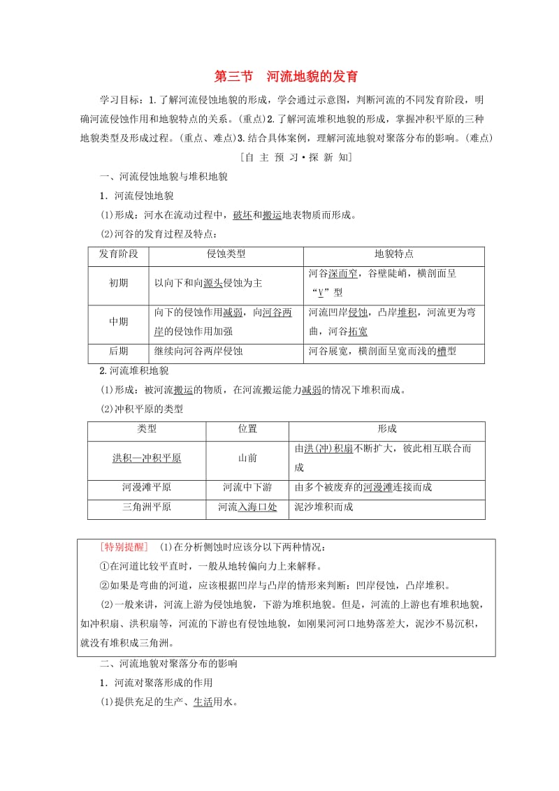 （课标版）2019高中地理 第4章 地表形态的塑造 第3节 河流地貌的发育学案 必修1.doc_第1页