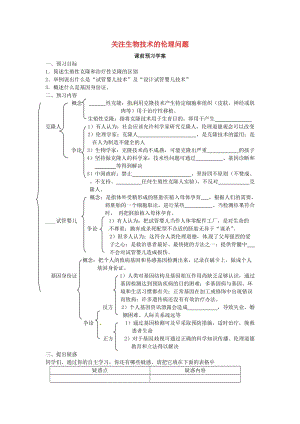 2019年春高中生物 專題4 生物技術(shù)的安全性和倫理問題 4.2 關(guān)注生物技術(shù)的倫理問題（第1課時）預(yù)習(xí)學(xué)案 新人教版選修3.doc