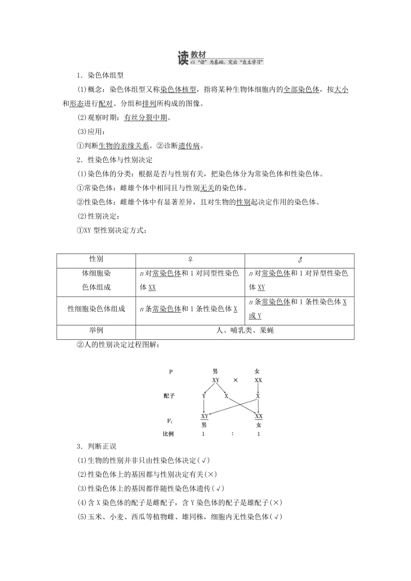 2018-2019年高中生物 第二章 染色体与遗传 第三节 性染色体与伴性遗传教学案 浙科版必修2.doc_第2页