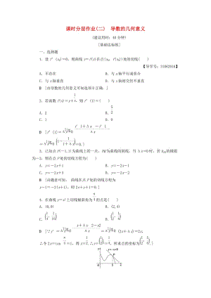 2018年秋高中數(shù)學(xué) 課時(shí)分層作業(yè)2 導(dǎo)數(shù)的幾何意義 新人教A版選修2-2.doc