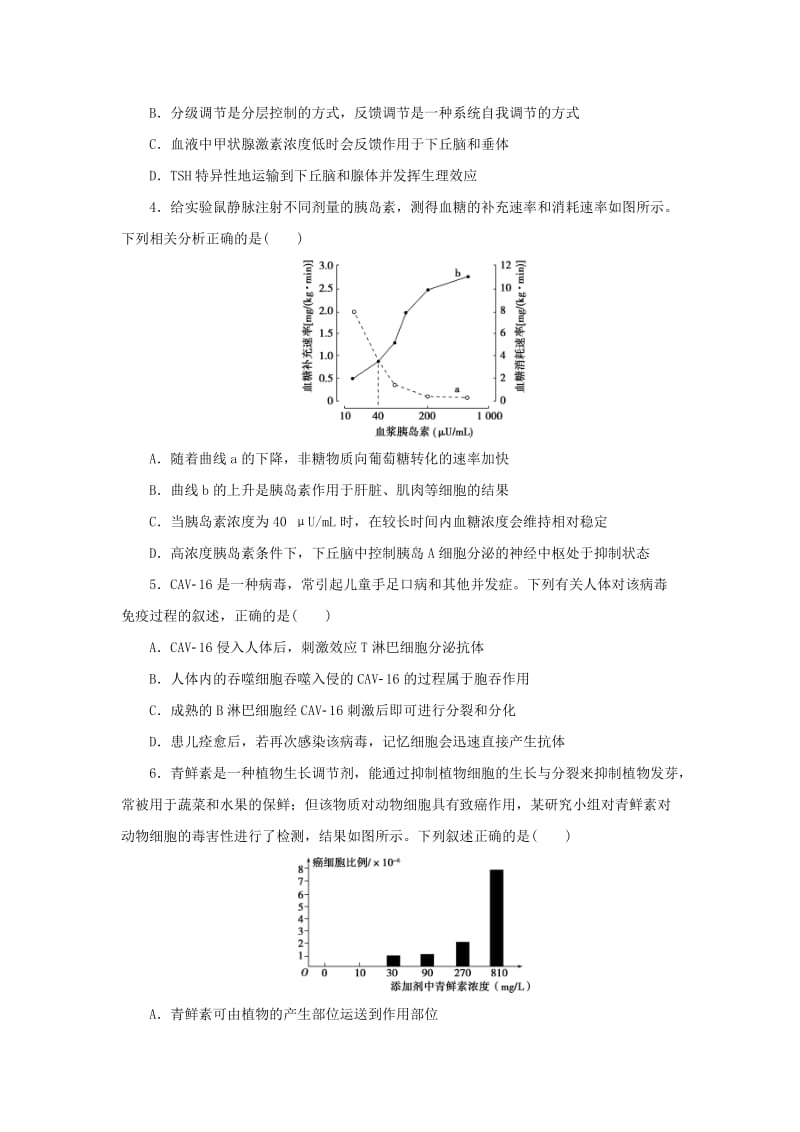 2019年高考生物二轮复习 易混易错练（五）生命活动的调节.doc_第2页