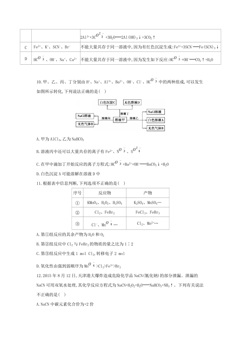 高中化学 阶段检测卷一 新人教版必修1.doc_第3页