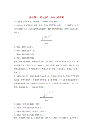 2020版高考物理大一輪復(fù)習(xí) 第二章 基礎(chǔ)課3 受力分析 共點力的平衡訓(xùn)練（含解析）教科版.doc