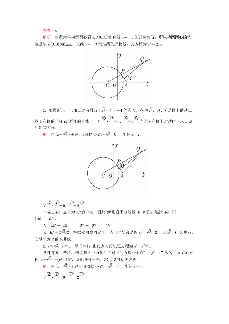 2020版高考数学一轮复习 第8章 平面解析几何 第8讲 曲线与方程讲义 理（含解析）.doc_第3页