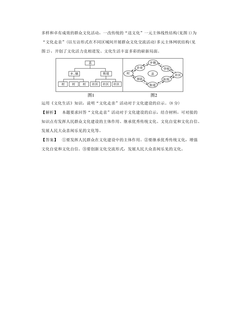 2019版高考政治一轮复习（A版）第3部分 文化生活 专题十二 发展中国特色社会主义文化 考点41 走进文化生活（试真题）新人教版.doc_第3页