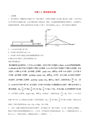 2019年高考物理一輪復(fù)習(xí) 專(zhuān)題3.6 滑塊板塊問(wèn)題千題精練.doc