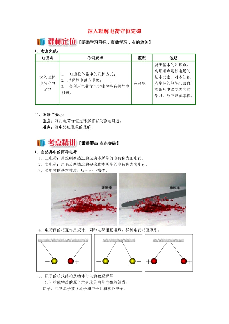 2018年高中物理 第一章 静电场 1.1 深入理解电荷守恒定律学案 新人教版选修3-1.doc_第1页