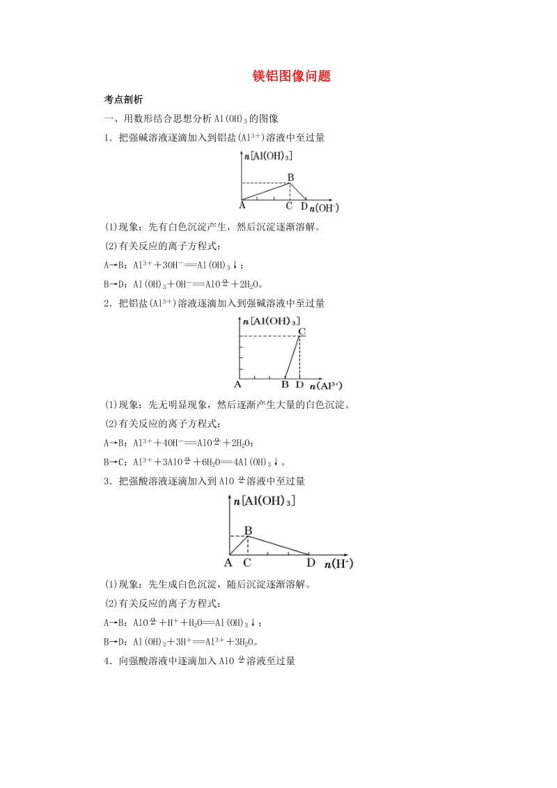 2019版高考化学总复习 专题 镁铝图像问题导学案.doc_第1页