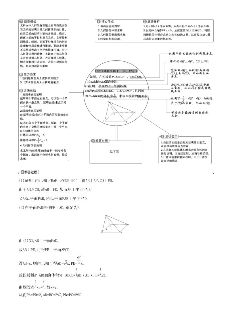 2019高考数学一轮复习 第八章 立体几何 8.5 直线、平面垂直的判定和性质练习 文.doc_第2页