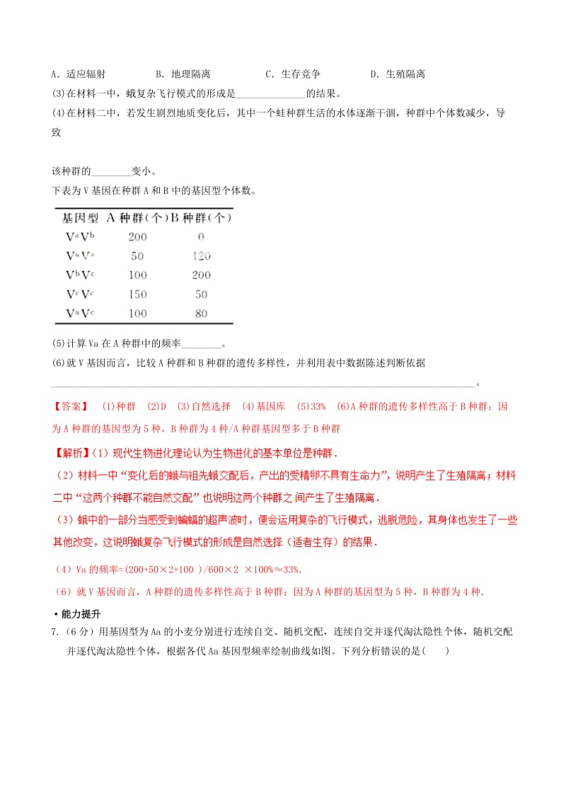 2019年高考生物二轮复习 新突破 专题09 变异、育种和进化押题专练（含解析）.doc_第3页