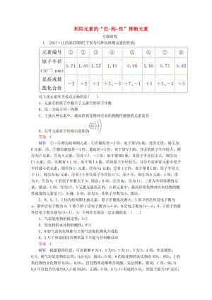 2019高考化學(xué)一輪復(fù)習(xí) 熱點(diǎn)專題突破3 利用元素的“位-構(gòu)-性”推斷元素練習(xí) 新人教版.doc