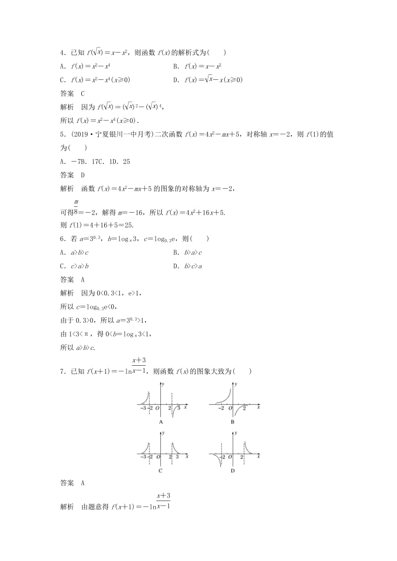 2020届高考数学一轮复习 单元检测二 函数概念与基本初等函数Ⅰ（提升卷）单元检测 文（含解析） 新人教A版.docx_第2页