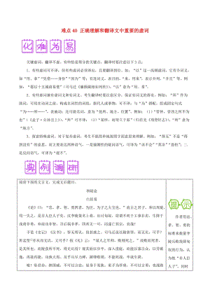 2018屆高三語文難點(diǎn)突破100題 難點(diǎn)40 正確理解和翻譯文中重要的虛詞（含解析）.doc