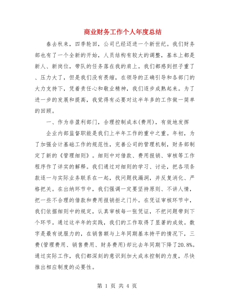 商业财务工作个人年度总结.doc_第1页