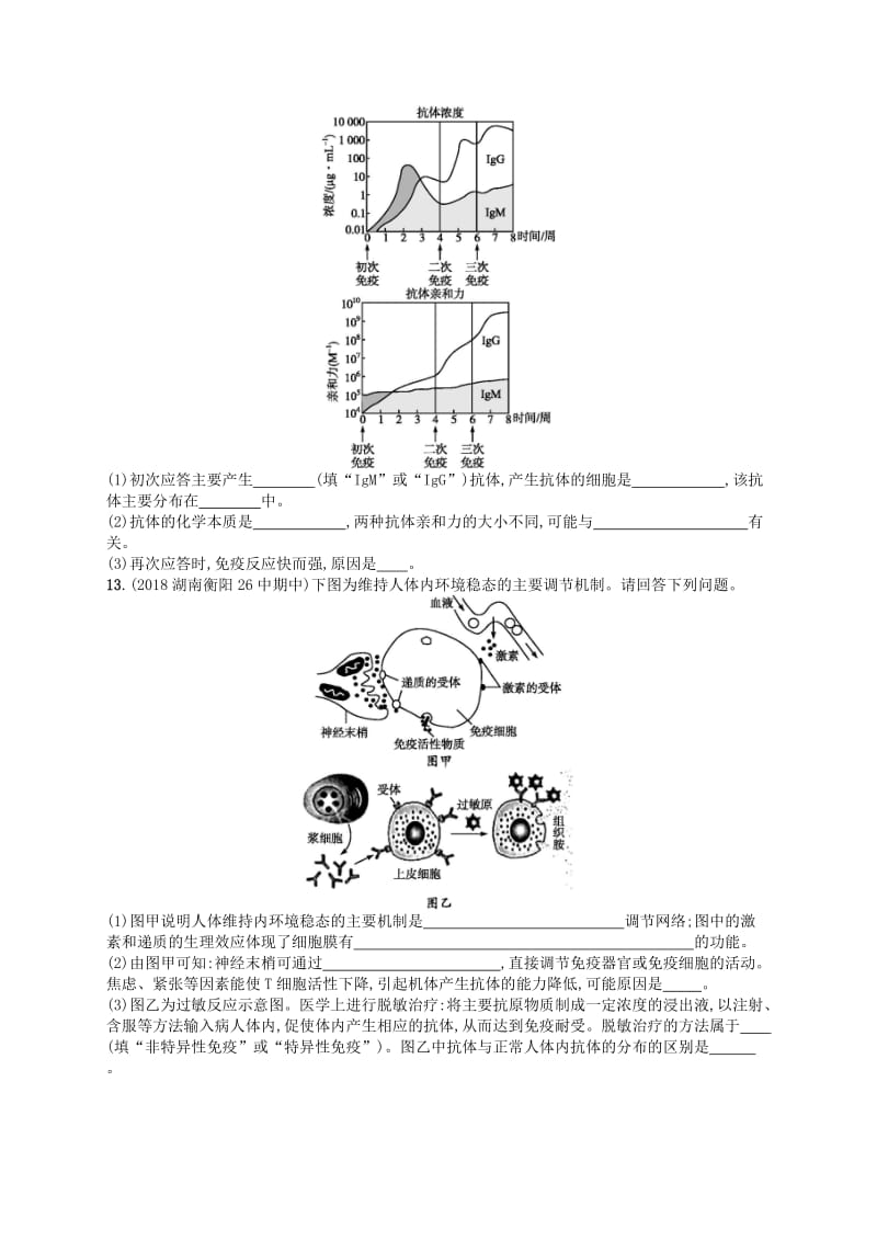 2020版高考生物大一轮复习 第8单元 稳态与调节 课时规范练28 免疫调节 新人教版.docx_第3页