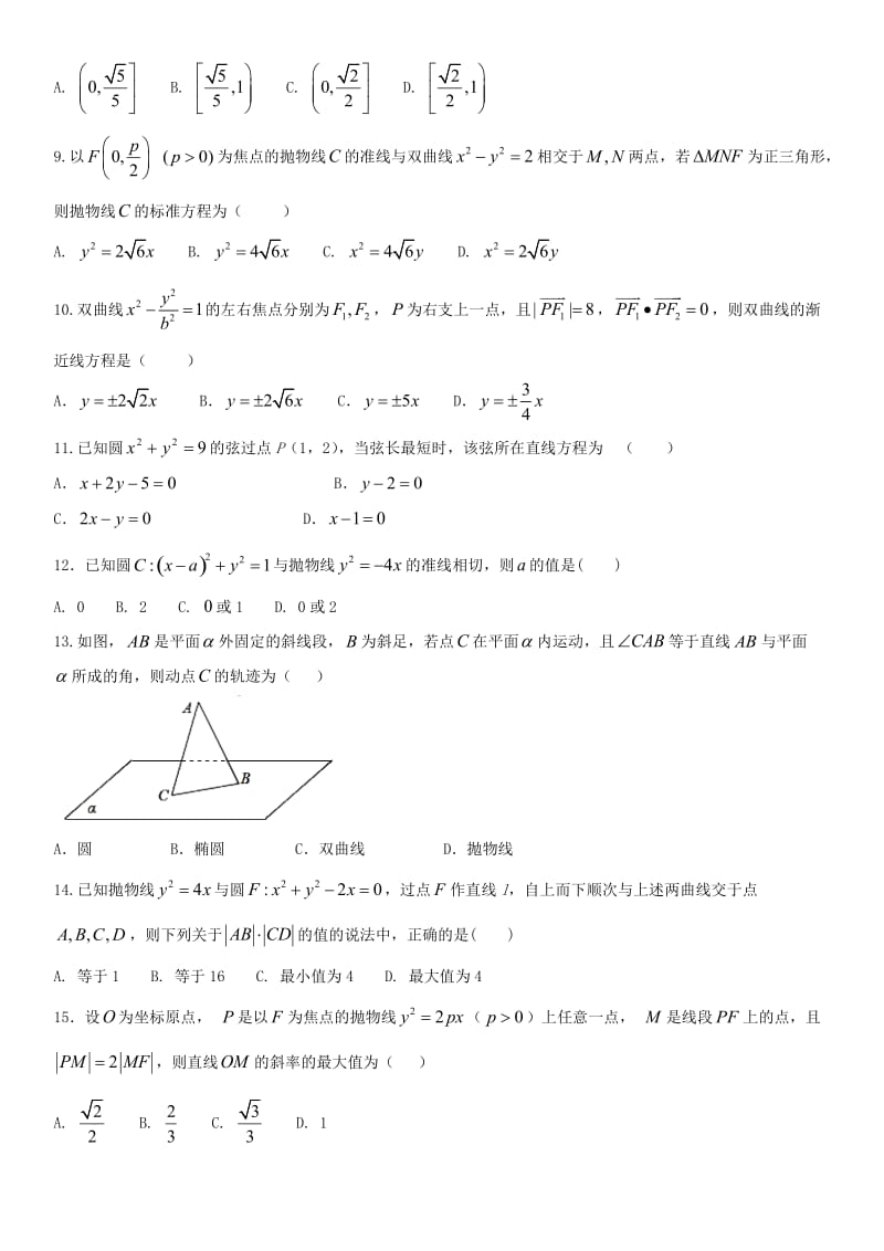 2018年高考数学三轮冲刺 专题 圆锥曲线中的综合问题练习题理.doc_第2页