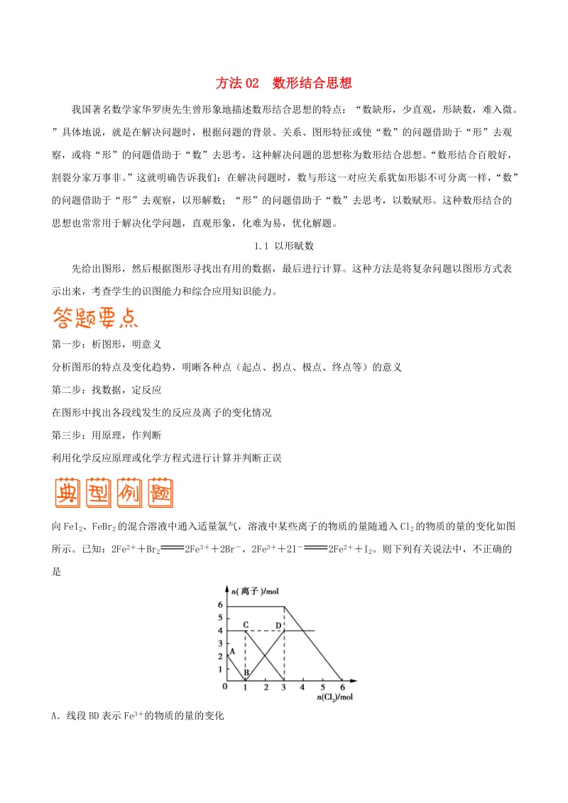 2019高考化学 解题方法 专题02 数形结合思想学案.doc_第1页