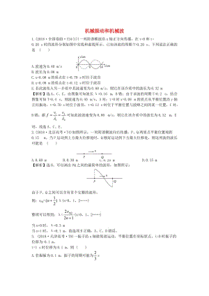 2019屆高考物理二輪復(fù)習(xí) 專題七 物理選考 機械振動和機械波真題匯編.doc