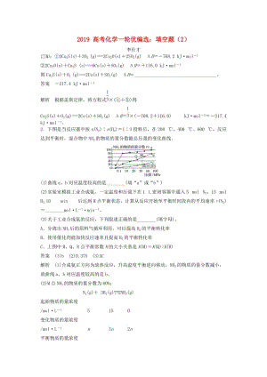 2019高考化學一輪優(yōu)編選 填空題（2）（含解析）新人教版.doc