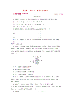 2019屆高考數(shù)學(xué)一輪復(fù)習(xí) 第九章 算法初步、統(tǒng)計(jì)與統(tǒng)計(jì)案例 第3節(jié) 用樣本估計(jì)總體練習(xí) 新人教A版.doc