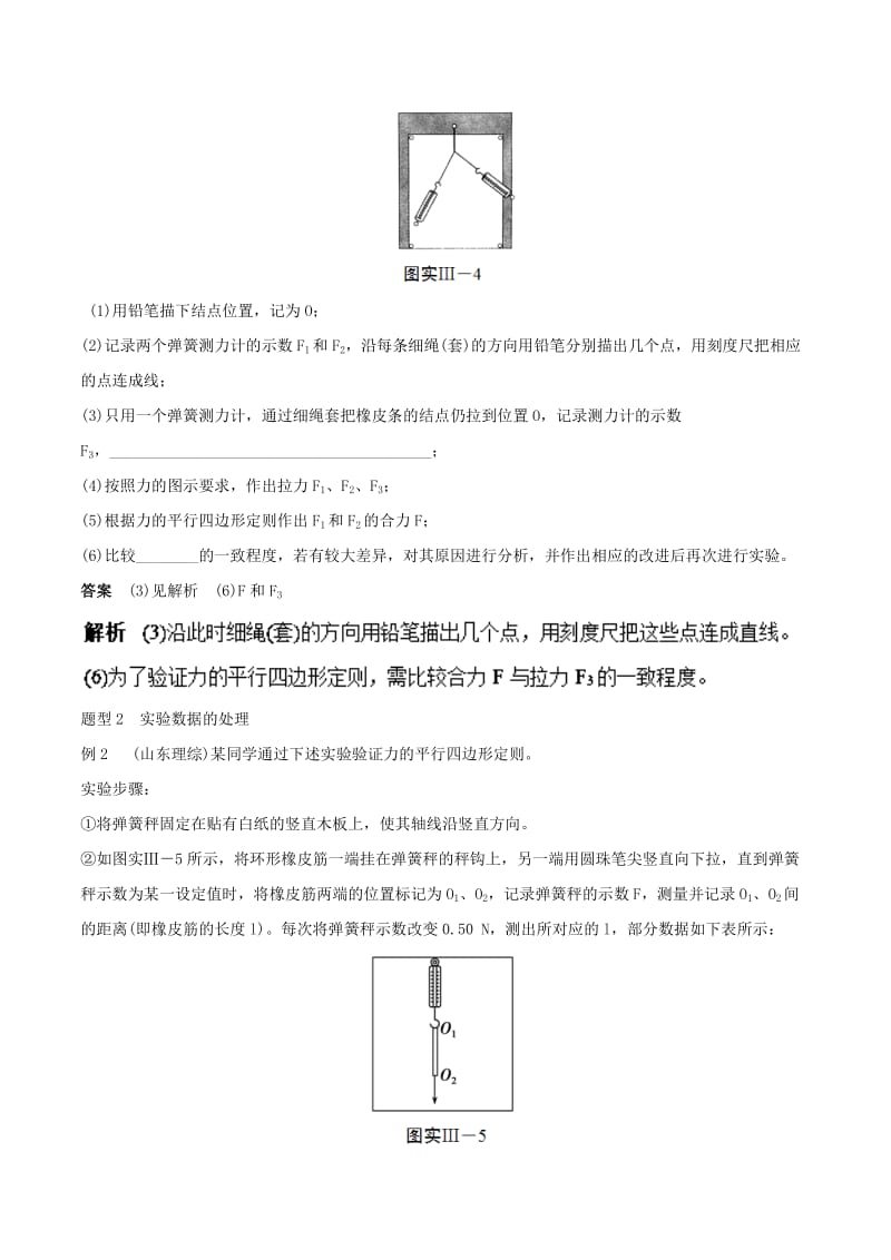 2019年高考物理13个抢分实验 专题3.1 验证力的平行四边形定则抢分精讲.doc_第3页