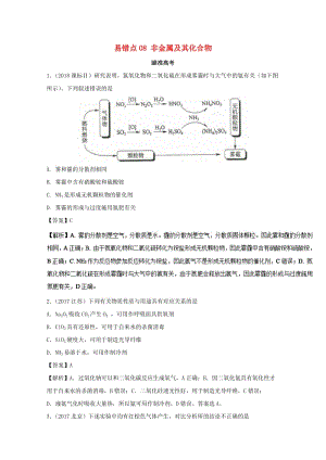 2019年領軍高考化學 清除易錯點 專題08 非金屬及其化合物知識點講解.doc