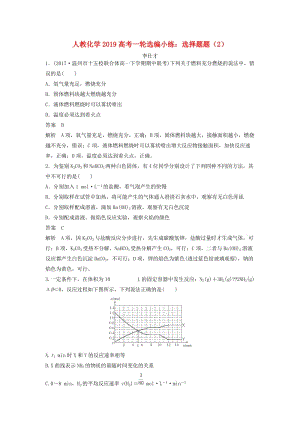 2019高考化學(xué)一輪選編小練 選擇題（2）（含解析）新人教版.doc