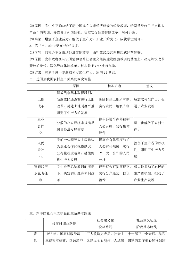 2018年高中历史 第四单元 中国社会主义建设发展道路的探索单元总结提升学案 岳麓版必修2.doc_第2页