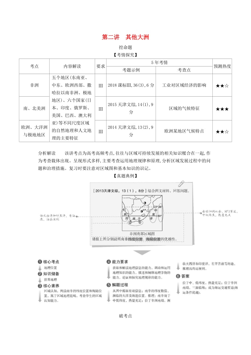 天津市2020年高考地理总复习 专题十六 世界地理 第二讲 其他大洲学案（含解析）.docx_第1页