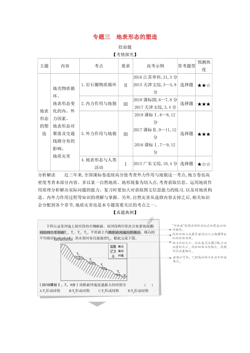 山东省2020年高考地理总复习 专题三 地表形态的塑造学案（含解析）.docx_第1页