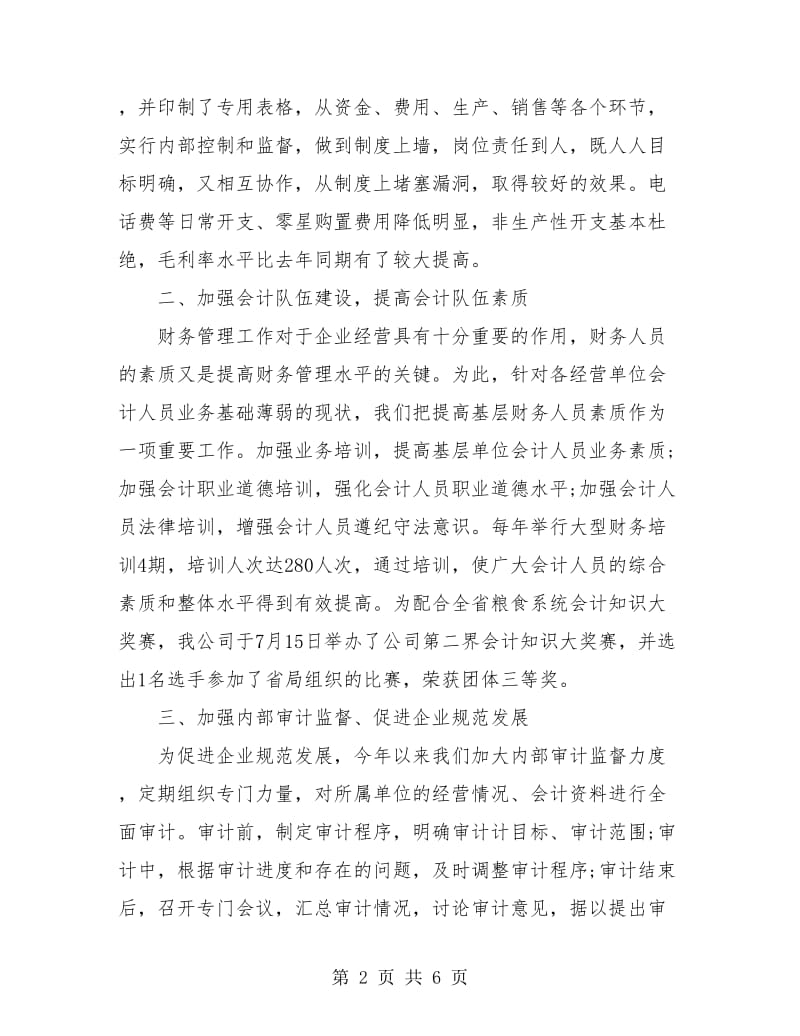 企业财务工作总结报告.doc_第2页