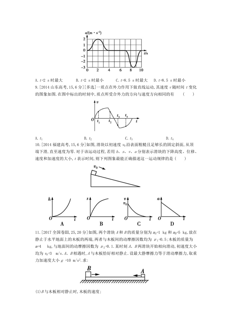 2019版高考物理总复习 专题三 牛顿运动定律考题帮.doc_第3页