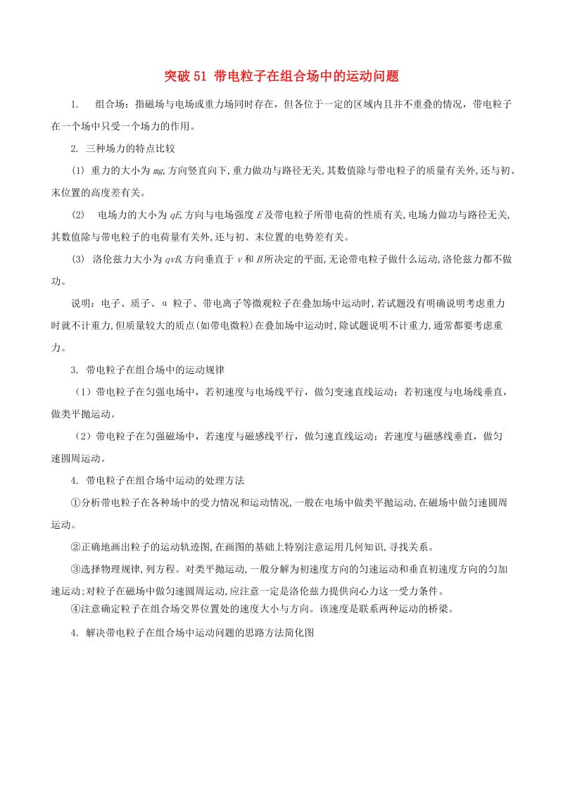 2019高考物理一轮复习 微专题系列之热点专题突破 专题51 带电粒子在组合场中的运动问题学案.doc_第1页