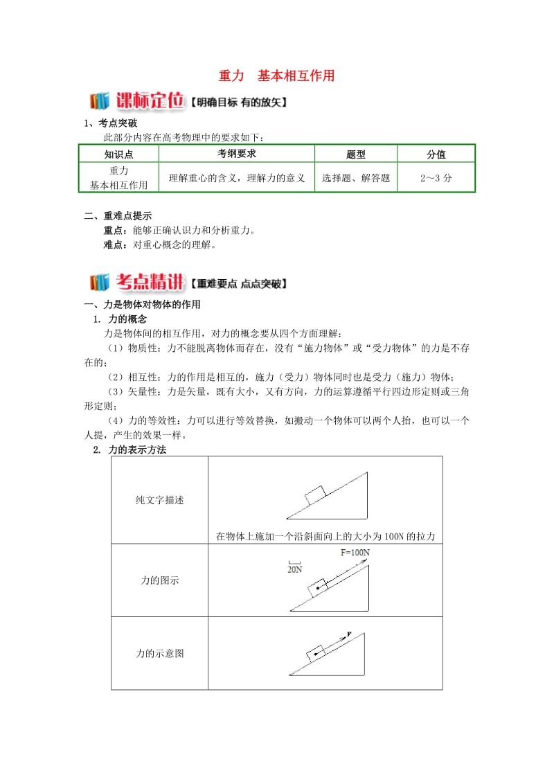 2018高中物理 第三章 相互作用 3.1 重力 基本相互作用学案 新人教版必修1.doc_第1页