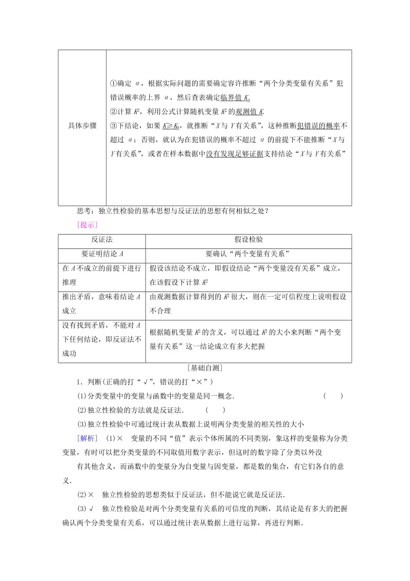 2018年秋高中数学 第三章 统计案例 3.2 独立性检验的基本思想及其初步应用学案 新人教A版选修2-3.doc_第2页