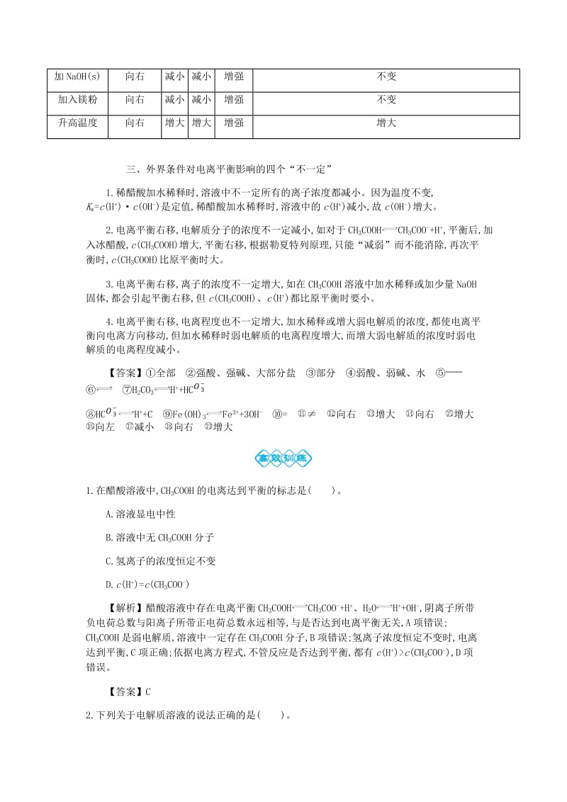 2019高考化学一轮复习 主题20 弱电解质的电离（2）（含解析）.doc_第3页