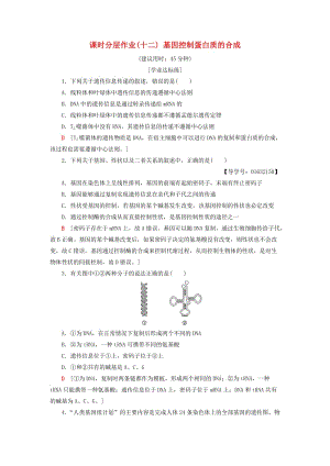 2018-2019高中生物 課時(shí)分層作業(yè)12 基因控制蛋白質(zhì)的合成 蘇教版必修2.doc