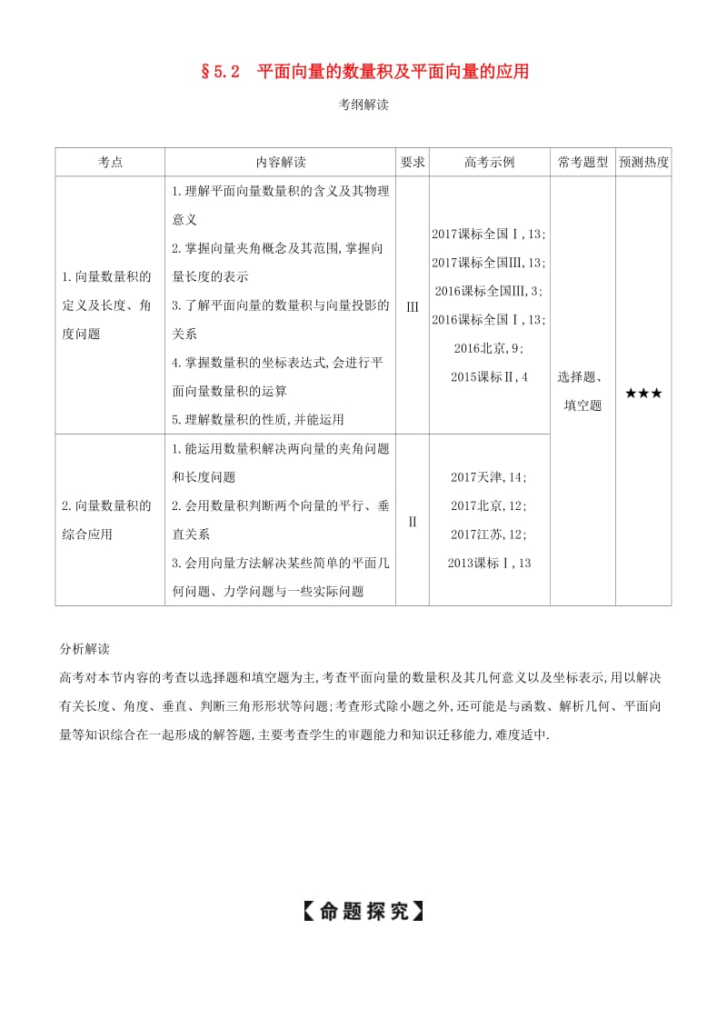 2019高考数学一轮复习 第五章 平面向量 5.2 平面向量的数量积及平面向量的应用练习 文.doc_第1页