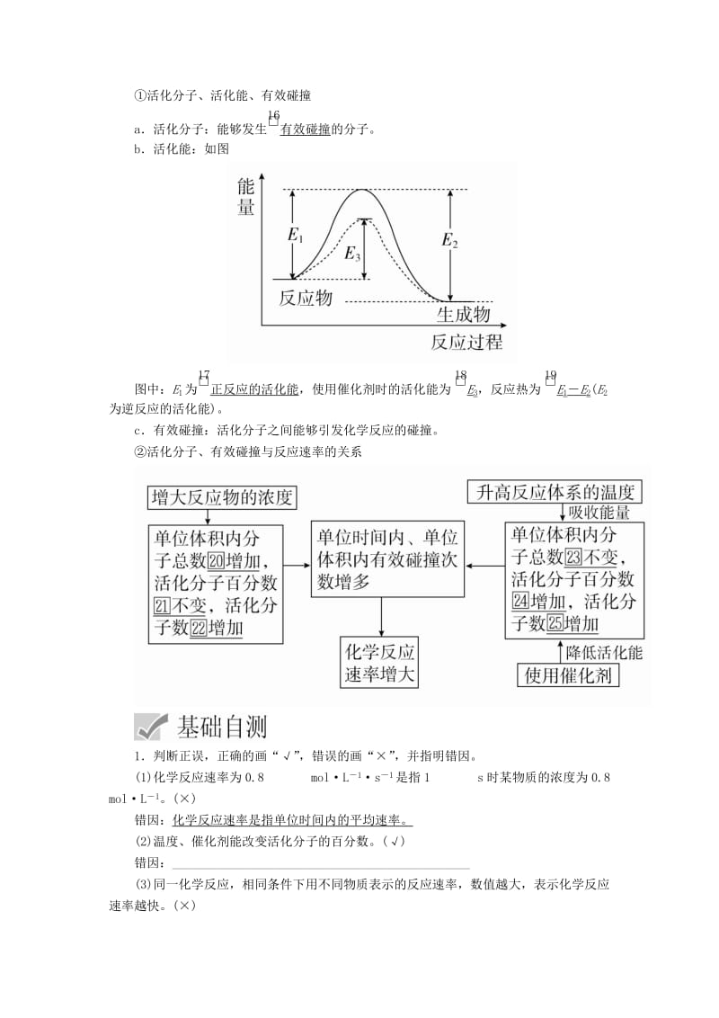 2020年高考化学一轮总复习 第七章 第21讲 化学反应速率学案（含解析）.doc_第2页