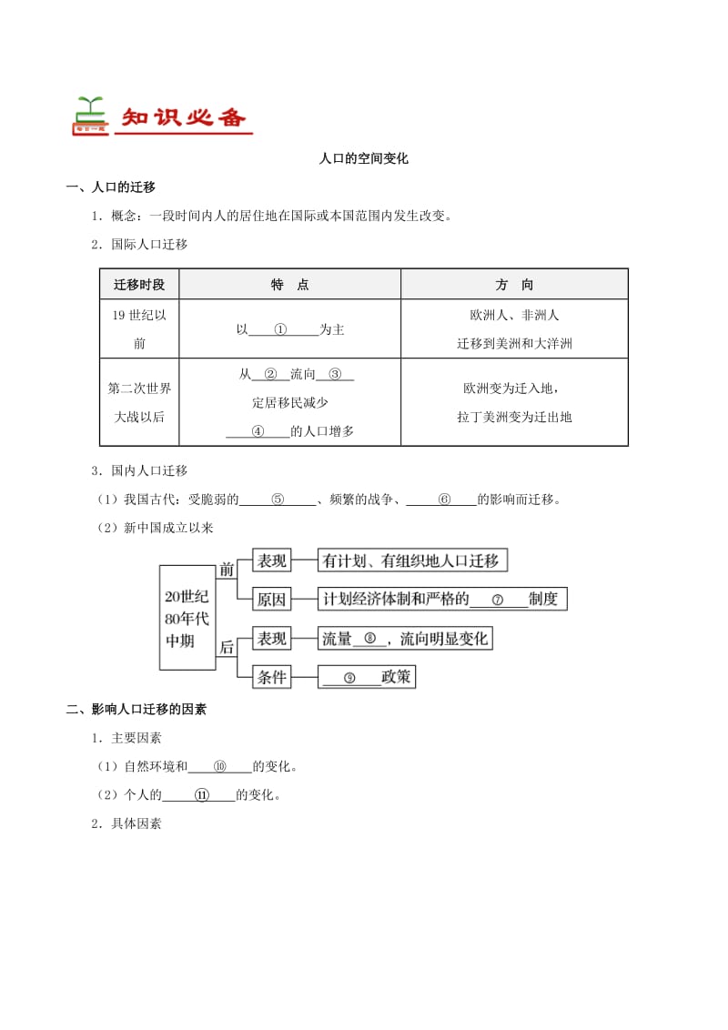 2018高中地理 每日一题之快乐暑假 第02天 人口的空间变化（含解析）新人教版.doc_第2页