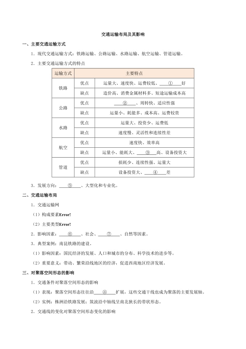 2018高中地理 每日一题之快乐暑假 第09天 交通运输布局及其影响（含解析）新人教版.doc_第2页